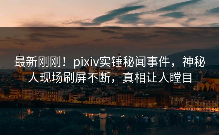 最新刚刚！pixiv实锤秘闻事件，神秘人现场刷屏不断，真相让人瞠目
