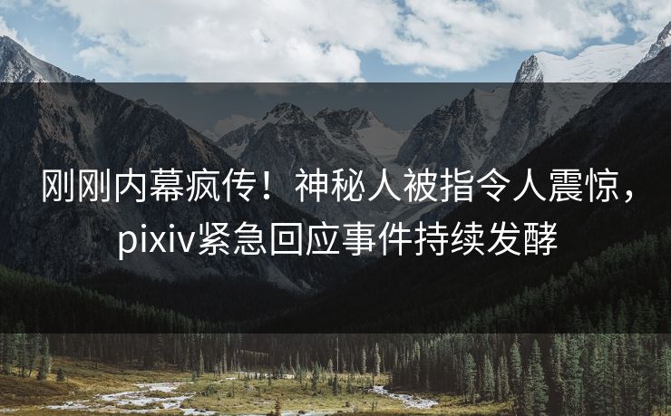刚刚内幕疯传！神秘人被指令人震惊，pixiv紧急回应事件持续发酵