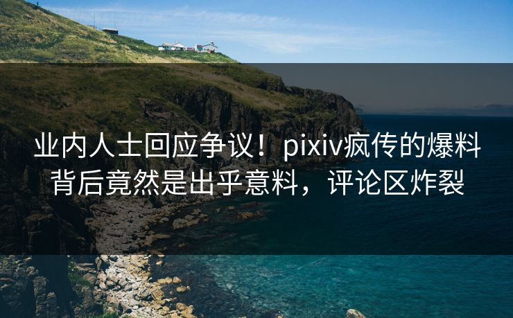 业内人士回应争议！pixiv疯传的爆料背后竟然是出乎意料，评论区炸裂
