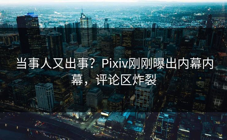 当事人又出事？Pixiv刚刚曝出内幕内幕，评论区炸裂